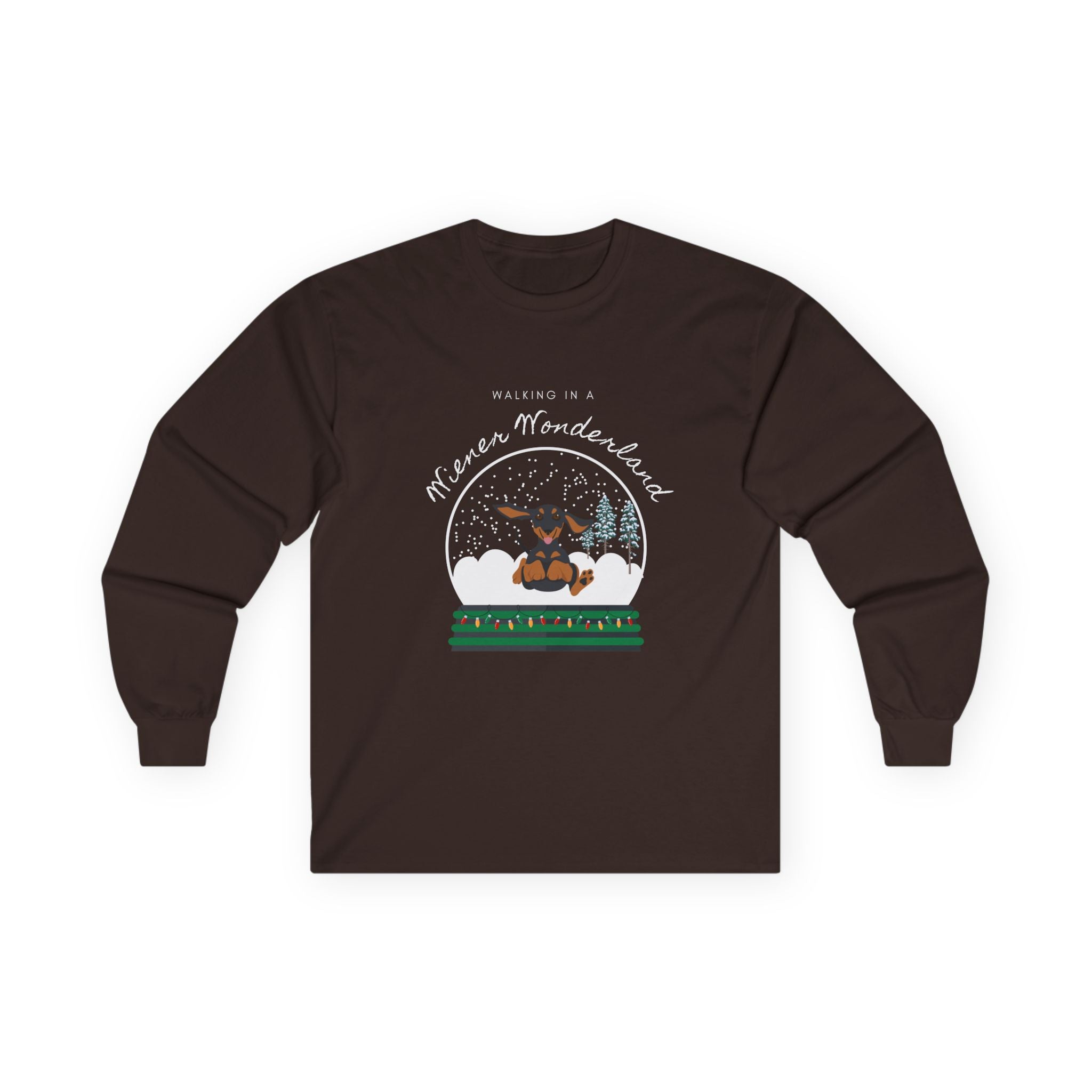 Walking in a Weiner Wonder land Cotton Long Sleeve Tee