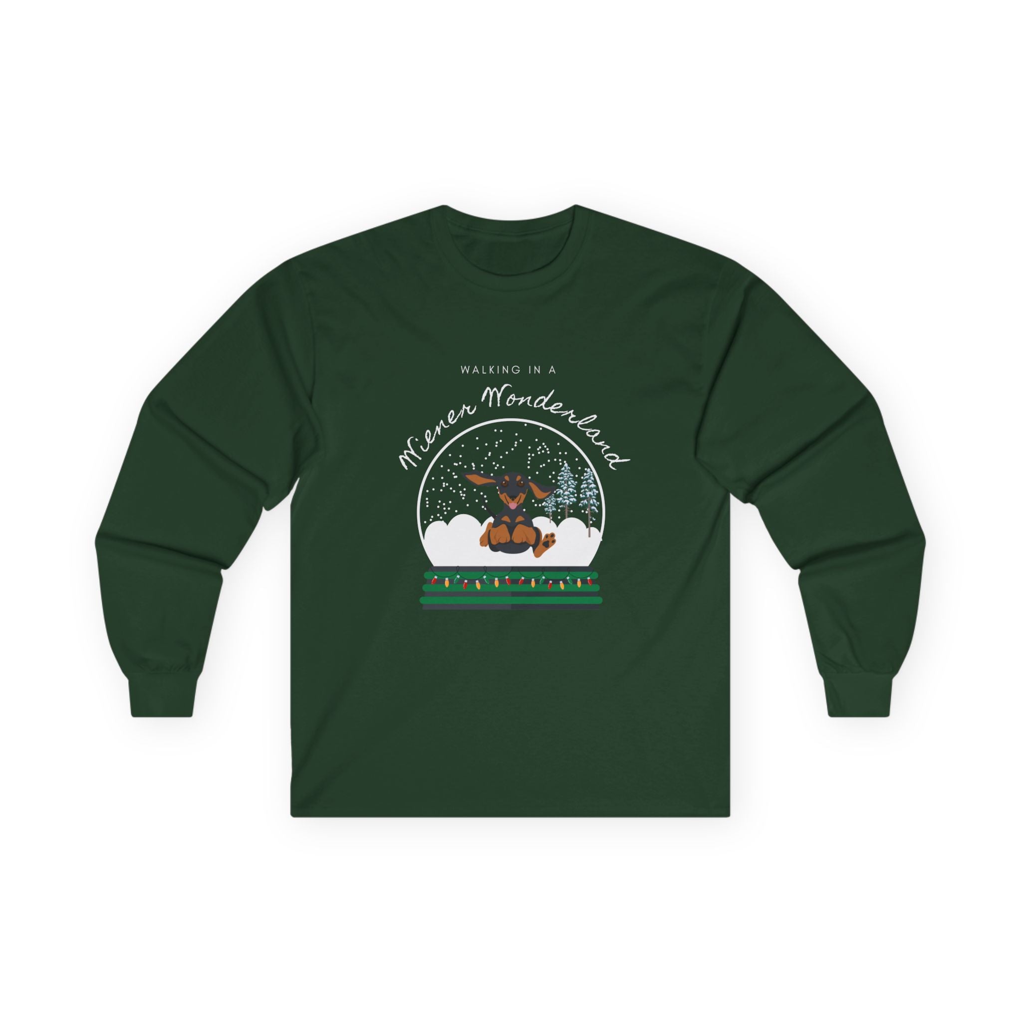 Walking in a Weiner Wonder land Cotton Long Sleeve Tee