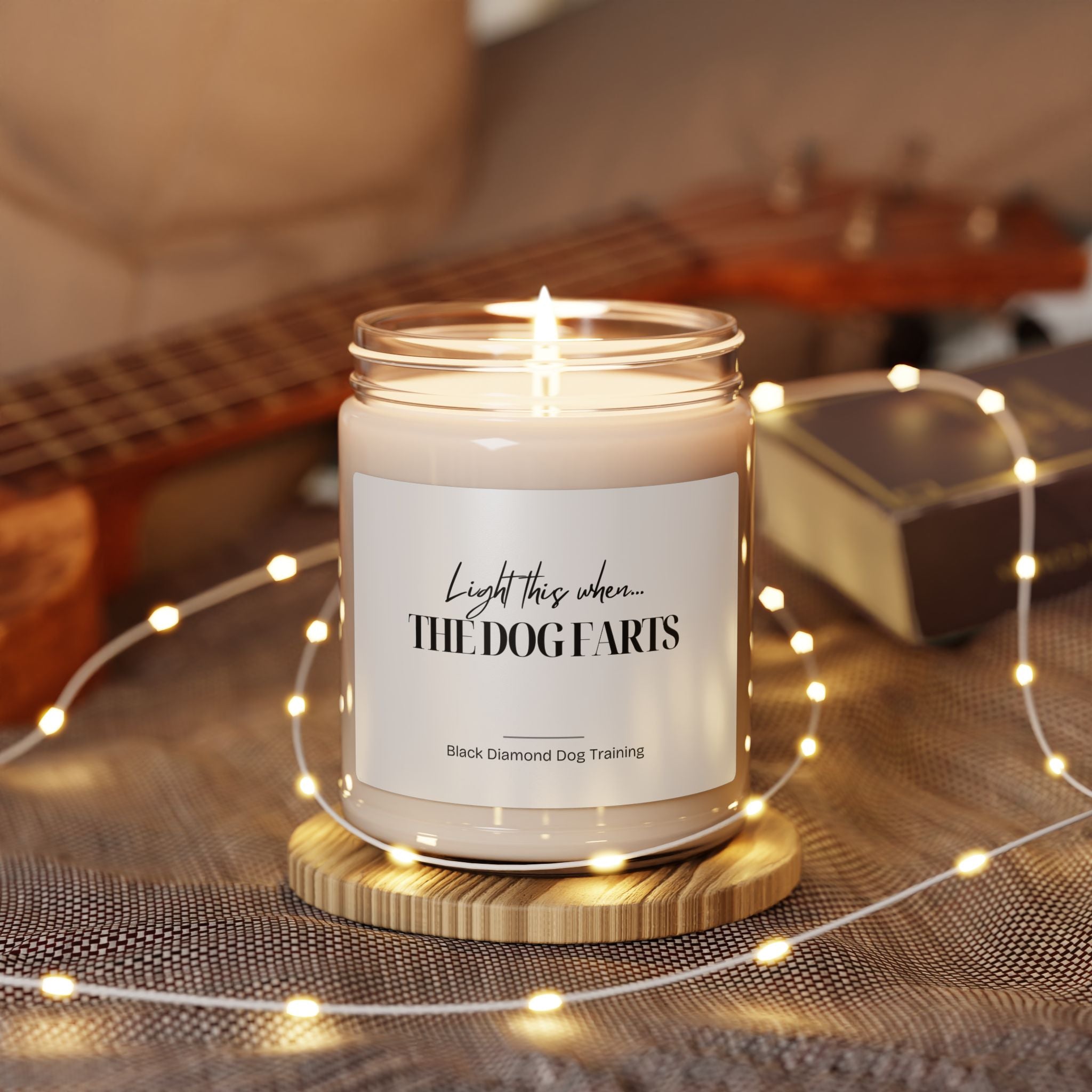 Scented Candle — "Light This When... THE DOG FARTS" Soy Jar (9oz) - Funny Pet Odor Neutralizing Gift