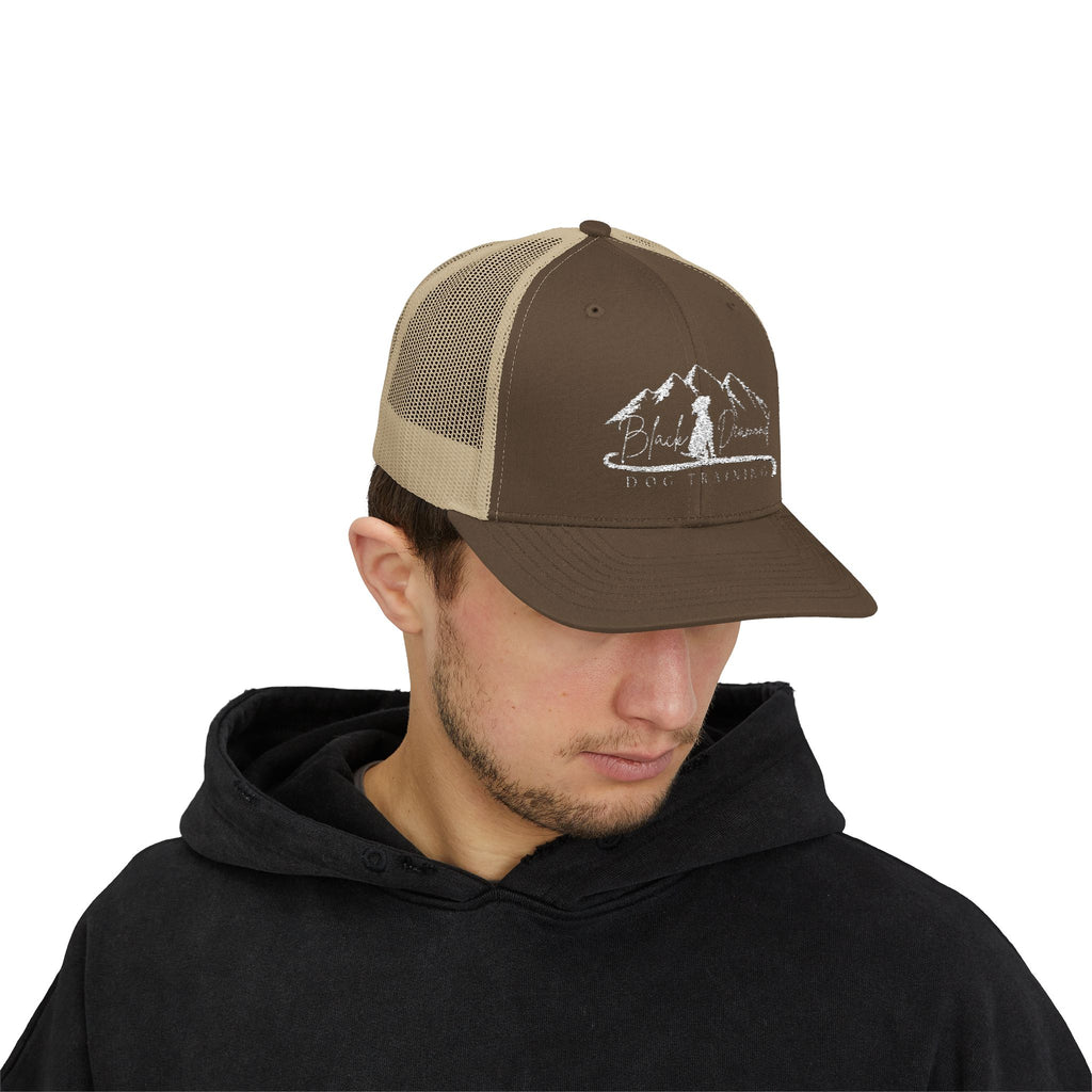 BDDT White Logo Snapback Trucker Cap
