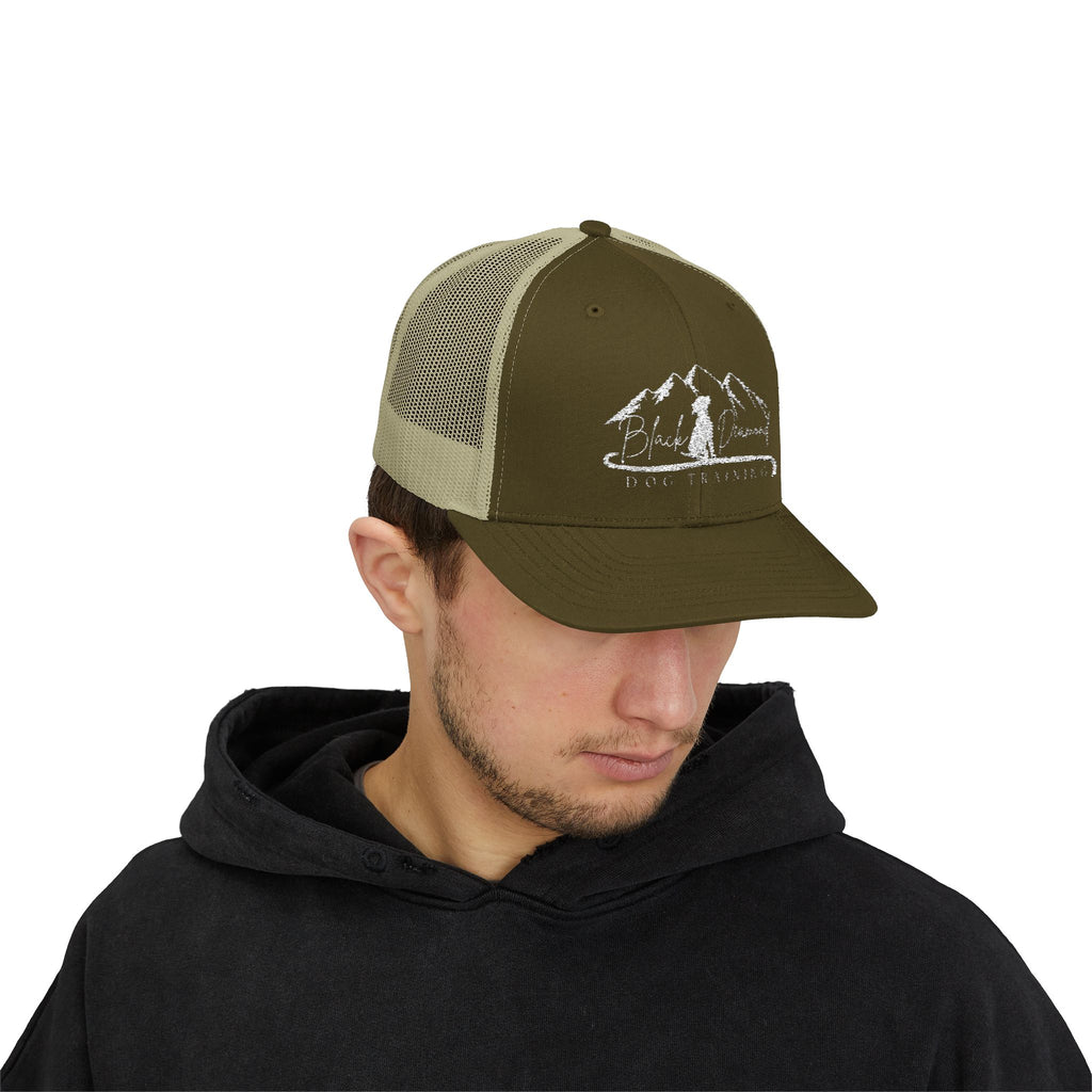 BDDT White Logo Snapback Trucker Cap