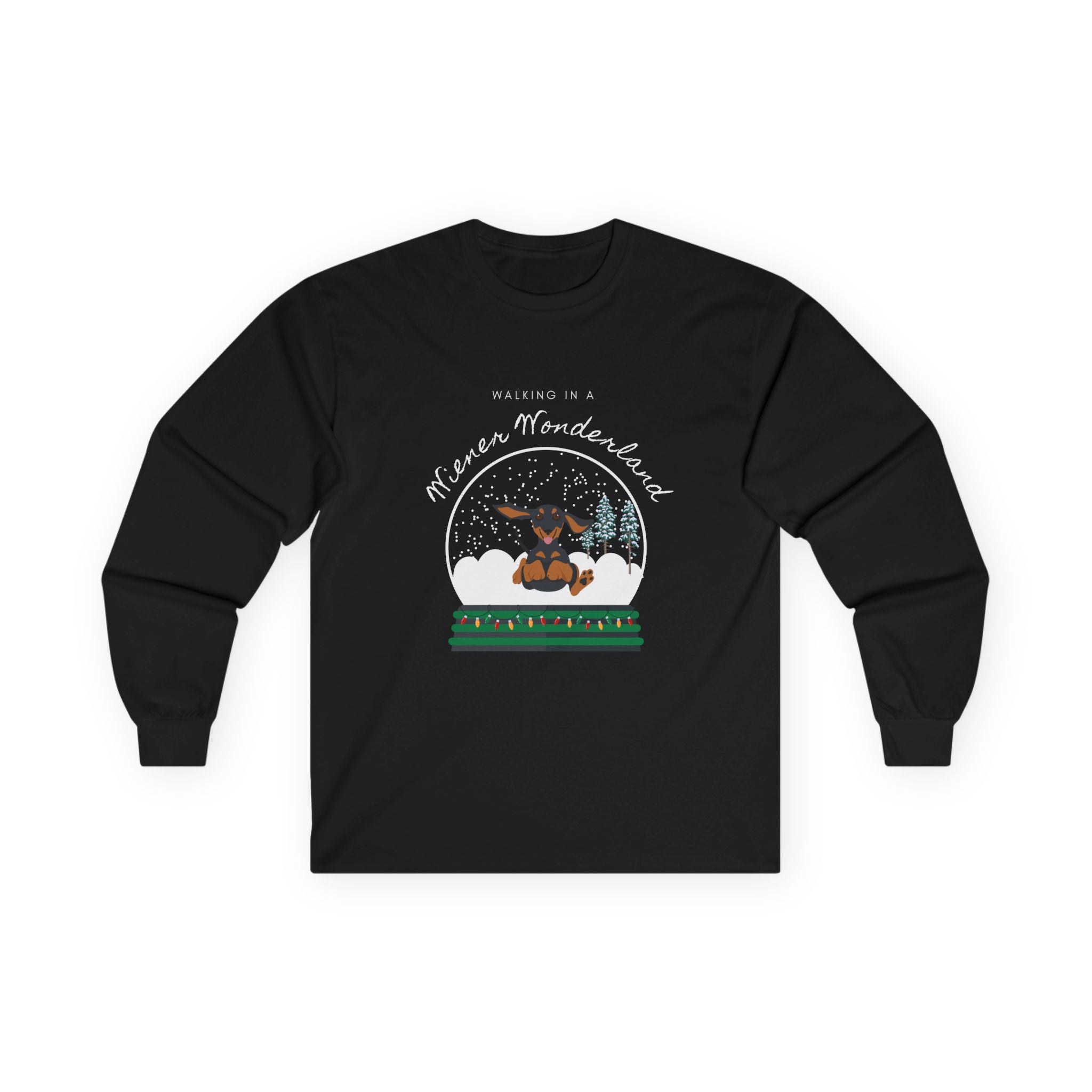 Walking in a Weiner Wonder land Cotton Long Sleeve Tee