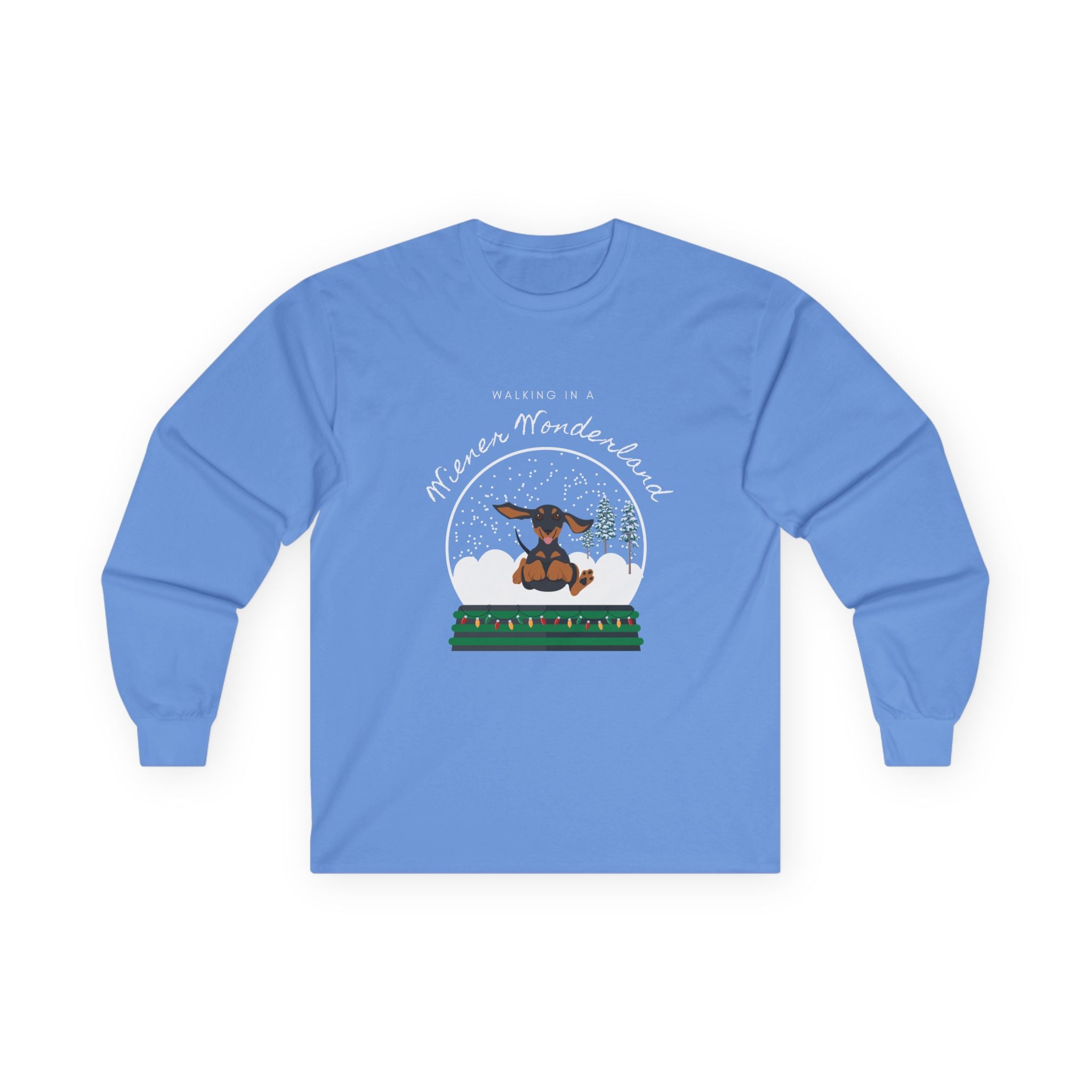 Walking in a Weiner Wonder land Cotton Long Sleeve Tee