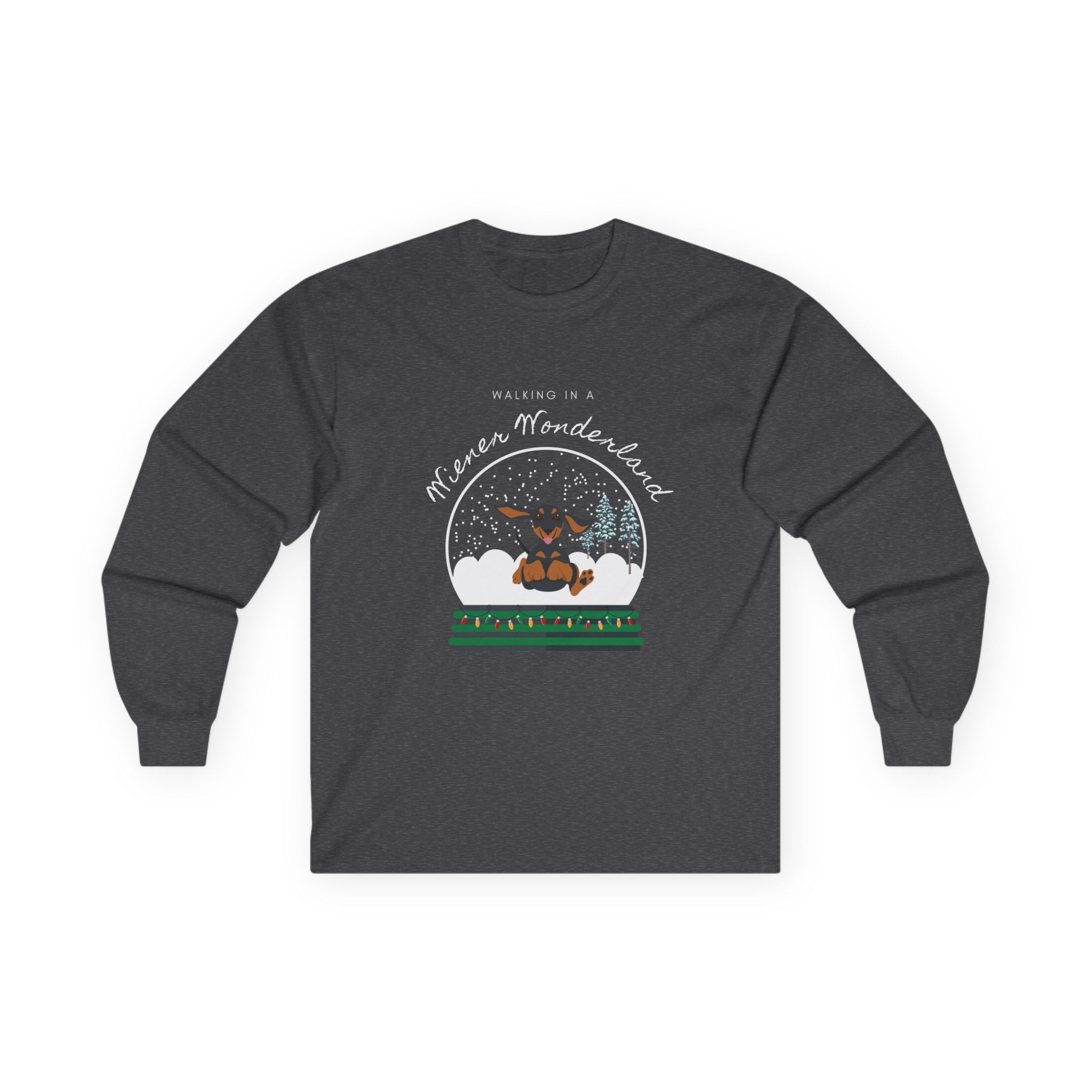 Walking in a Weiner Wonder land Cotton Long Sleeve Tee