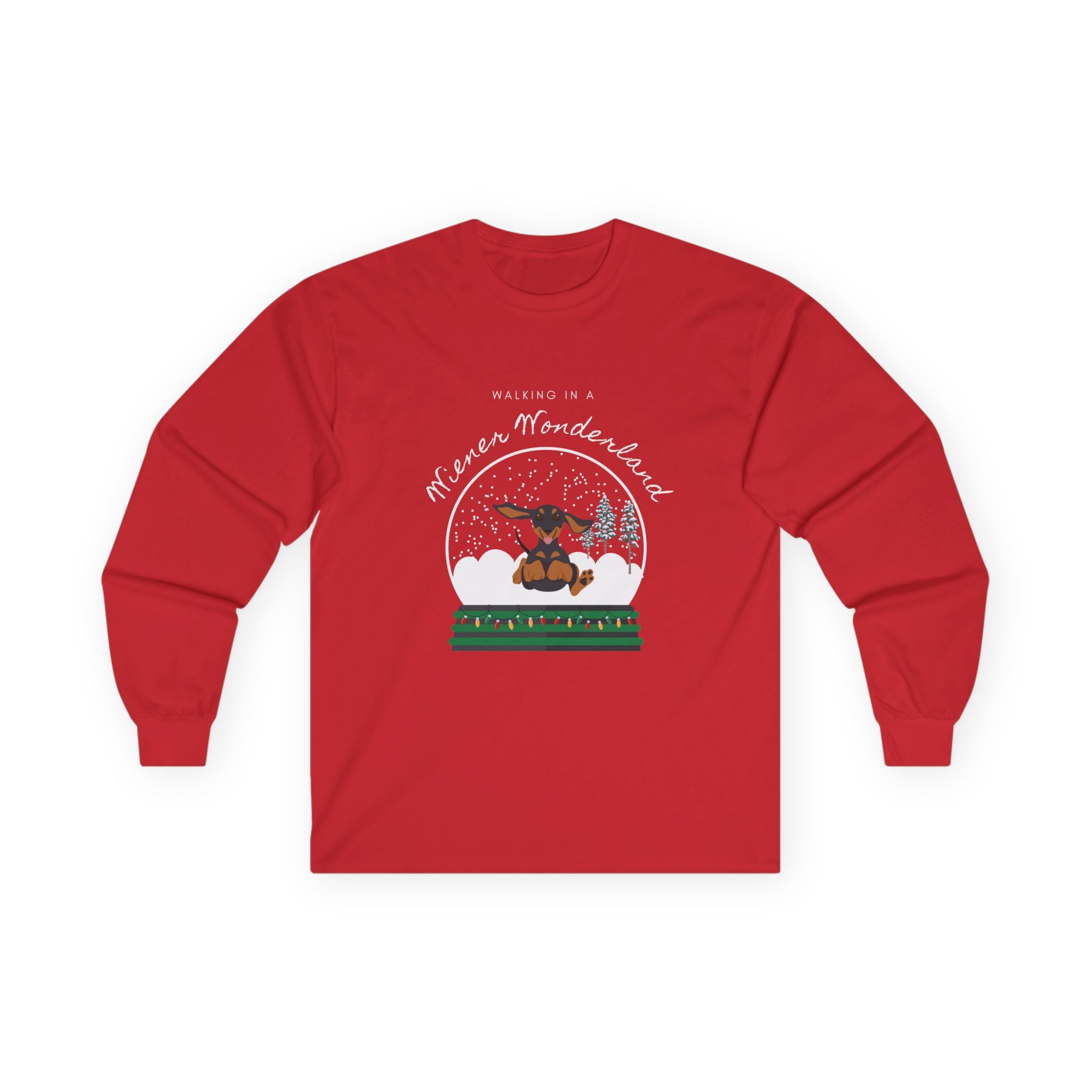 Walking in a Weiner Wonder land Cotton Long Sleeve Tee